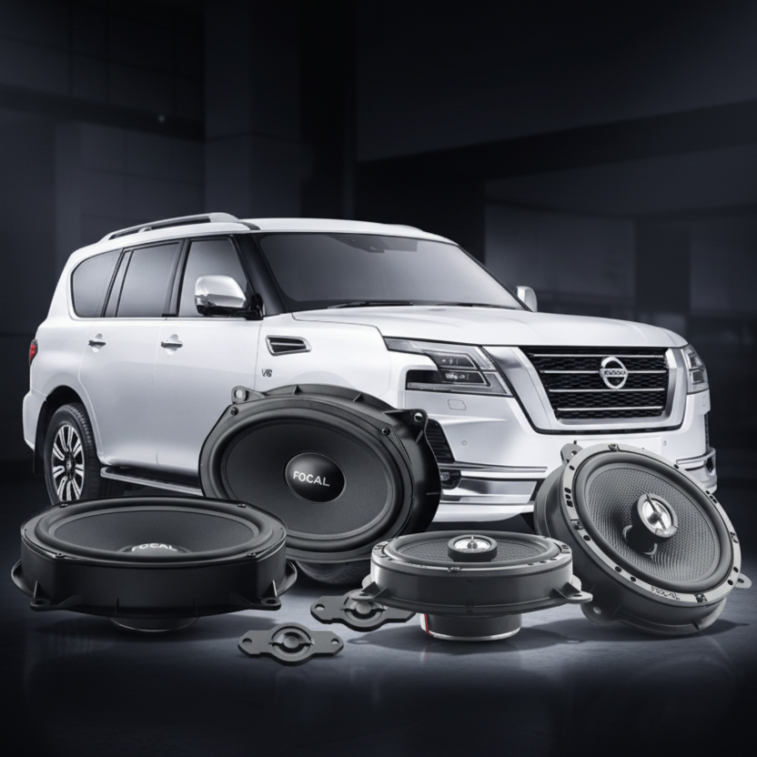 Stage 1 Audio Upgrade – Nissan Patrol Y62 & Navara NP300 | Plug & Play Focal Speaker Kit
