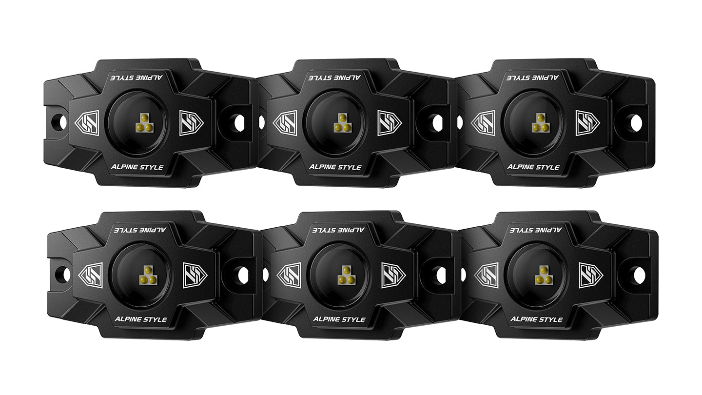 Alpine LXR-SP6 2-Inch SummitPro RGB LED Rock Light Set with App Control (Set of 6)