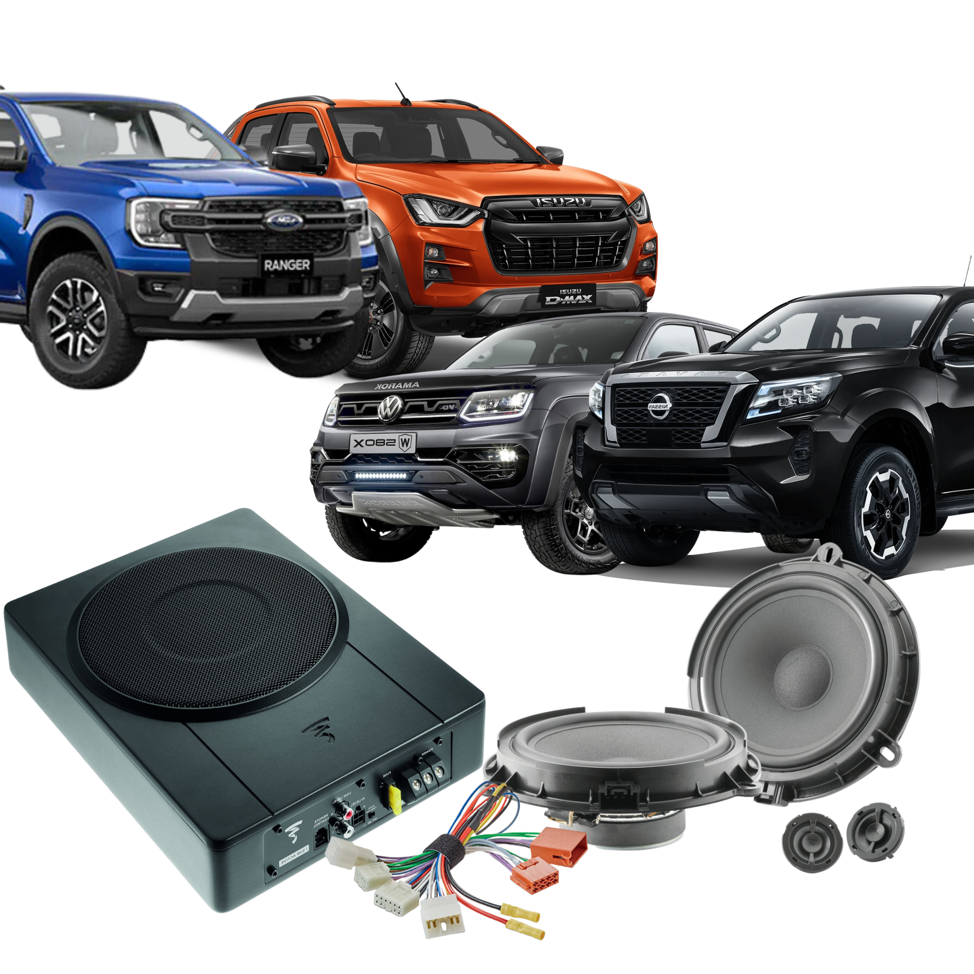 Oz Audio Front Stage DIY Sound System - Underseat Sub + Front Speakers