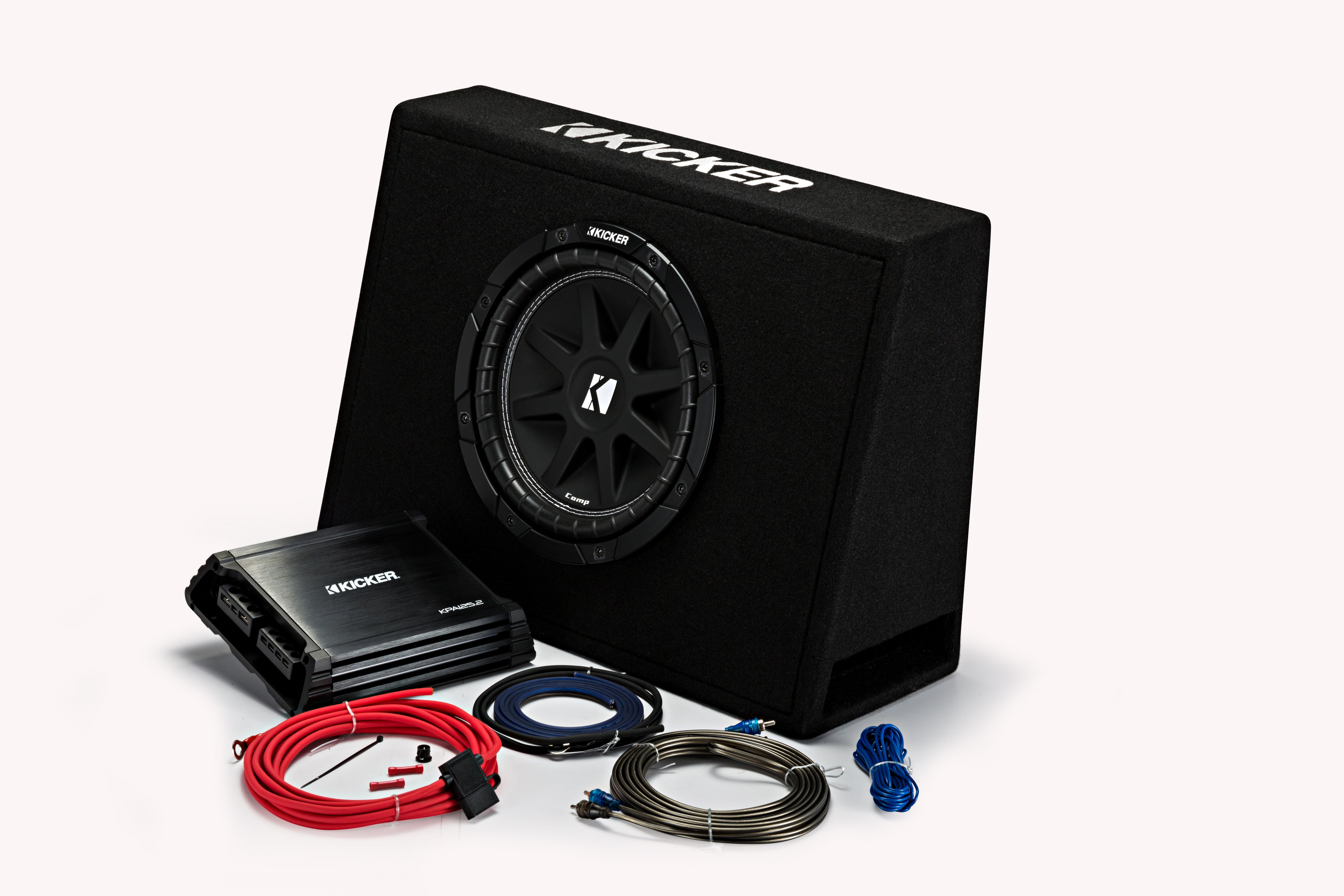 44KKP210 – 10″ Slim Enclosure + Amp + Wiring Kit | Kicker Car Audio – Oz Audio Shop
