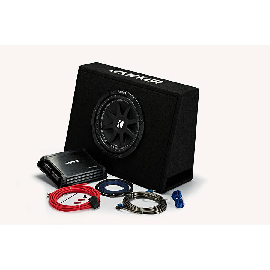 Kicker KKP210 – 10″ Slim Enclosure + Amp + Wiring Kit