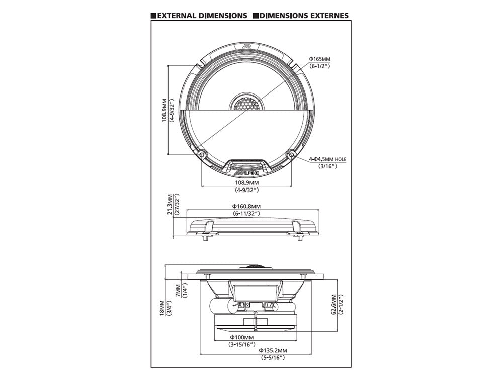 Alpine R2-S65 6.5" Coaxial Speakers