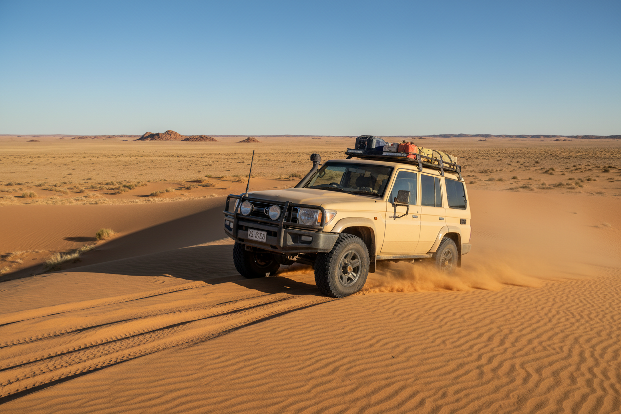 70 SERIES LANDCRUISER ON SAND DUNES