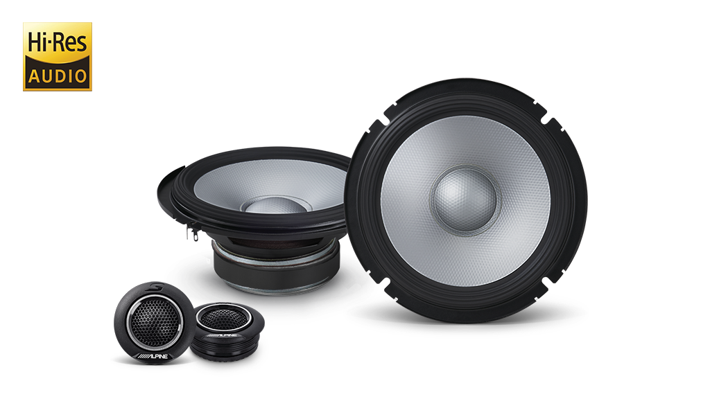 Alpine S-Series 6-1/2 Inch 2-Way Hi-Res Audio Component Speaker System