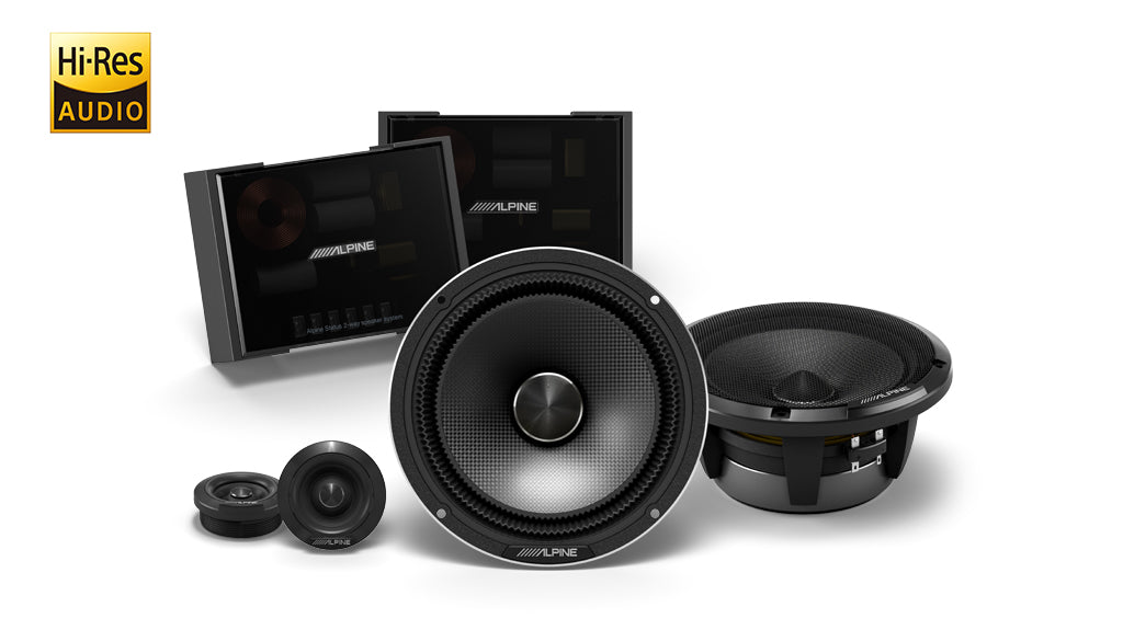 Alpine Status Hi-Res 6-1/2″ (16.5cm) 2-Way Slim-fit Component Speaker Set