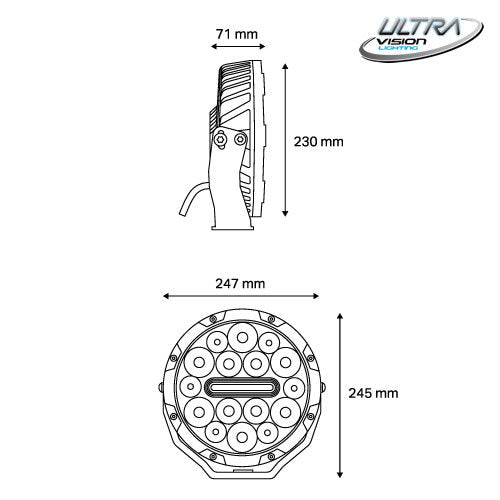 Ultra Vision Nitro 140 Maxx 9" LED Driving Lights