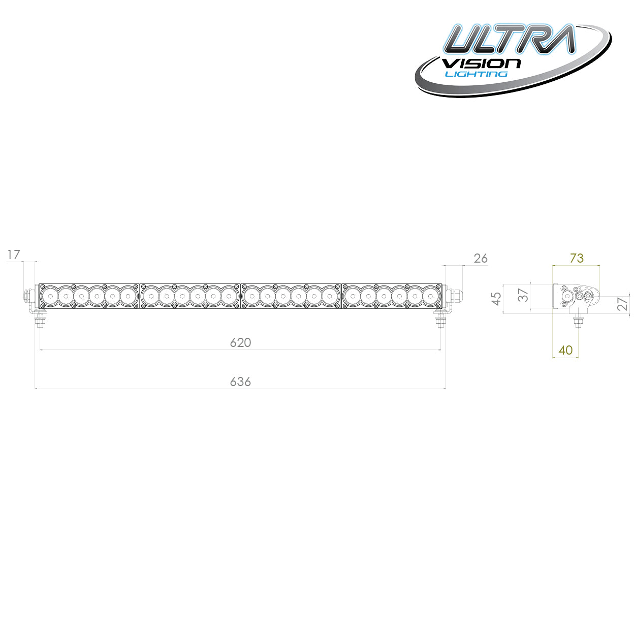 Ultra Vision Raptor 120 LED 24.8" Light Bar