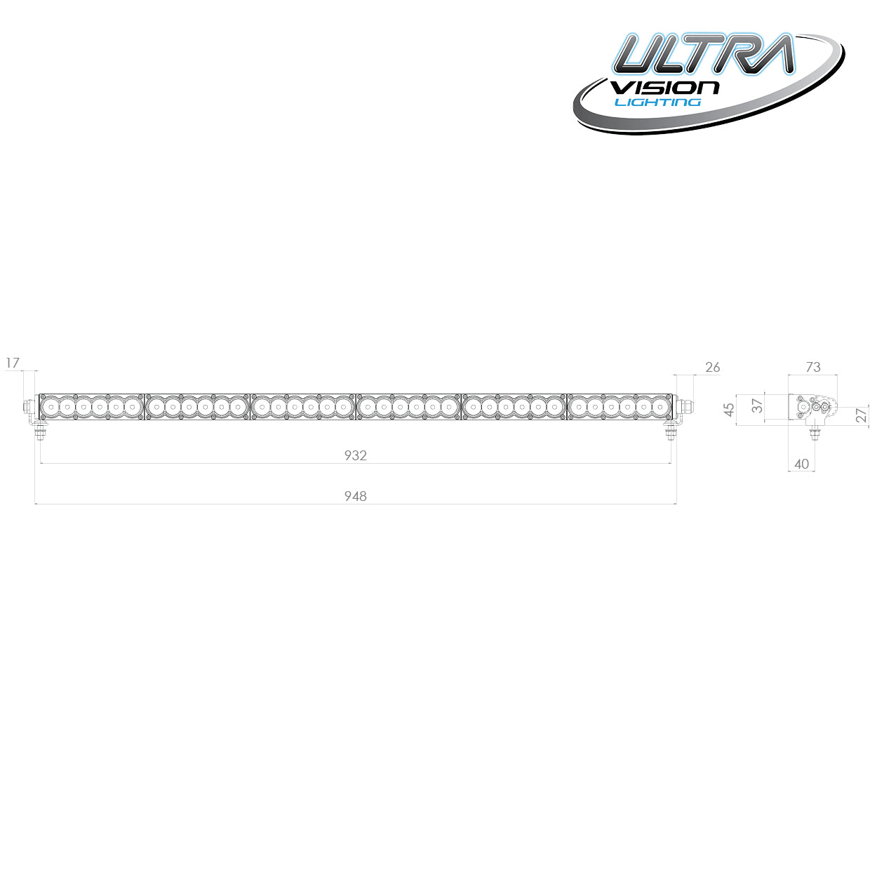 Ultra Vision Raptor 180 LED 37" Light Bar