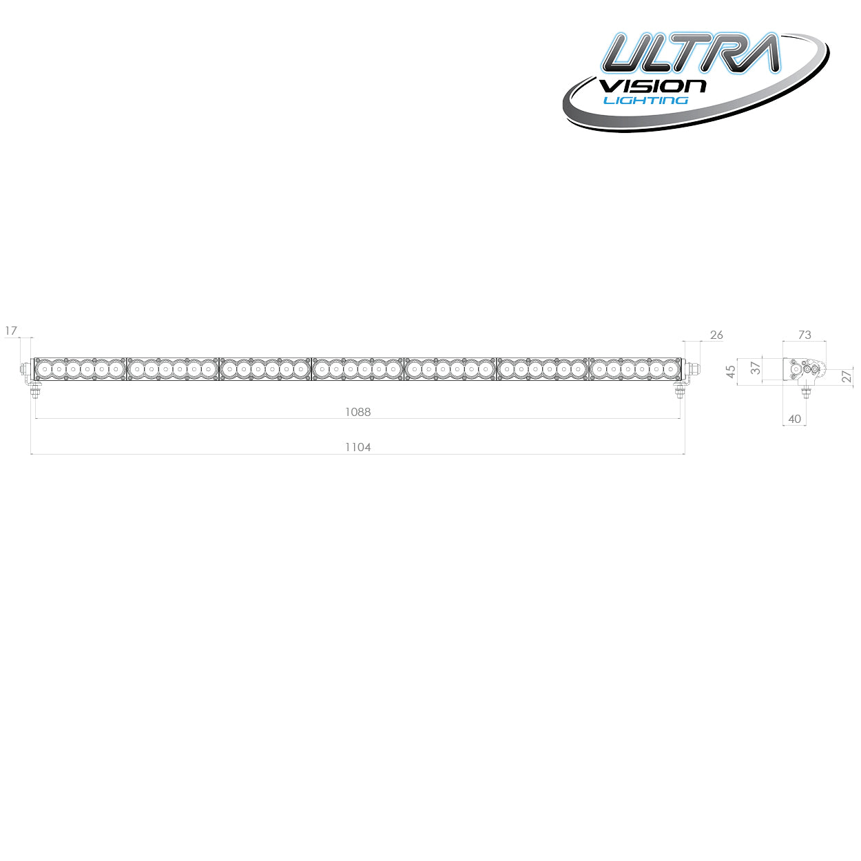 Ultra Vision Raptor 210 LED 43" Light Bar