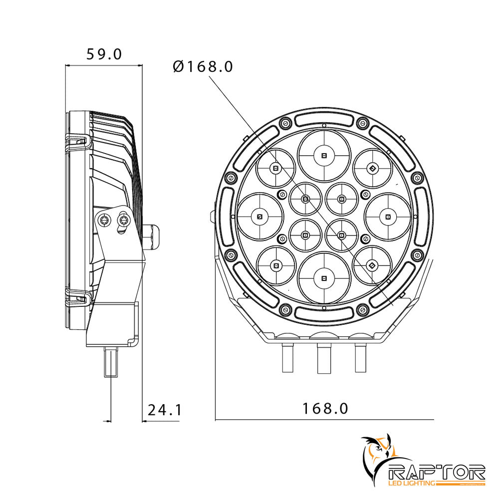 Ultra Vision Raptor 70 LED 7″ Driving Lights